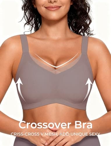 Vinfact Womens V Lace Wireless Seamless Bras No Underwire Comfort Push Up Bras Supportive Full Coverage Bralettes T Shirt Bra view 2