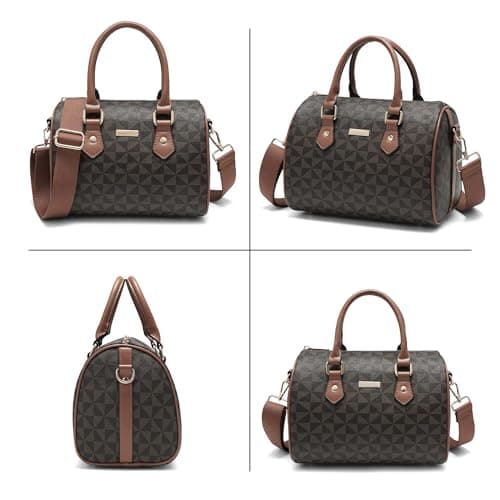 Goinsound Top Handle Bags for Women - Leather Boston Bags & Crossbody Handbag with Detachable Long Strap view 6