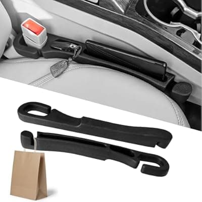 CGYISOL Car Seat Gap Filler 2 Pack with Organizer Hook, Car Seat Gap Plug Fills Gap Between Seat & Console Prevent Small Items & Tools from Falling Seat Side Gap Fits Cars, SUVs, Trucks & Sedans