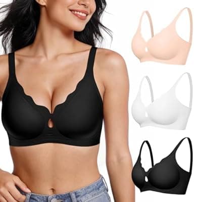 ProKloud Wireless Bras for Women Wave Push Up No Underwire Bralettes Seamless Full Coverage Support Lift Everyday Bra