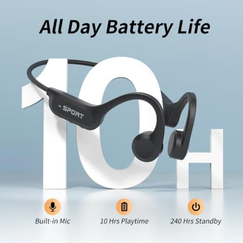 CXK Bone Conduction Headphones, 2026 Upgrade Open Ear Headphones with Mic, IPX7 Waterproof, Balanced Audio, 10H Playtime, Lightweight Sports Headphones for Running, Cycling, Walking view 4