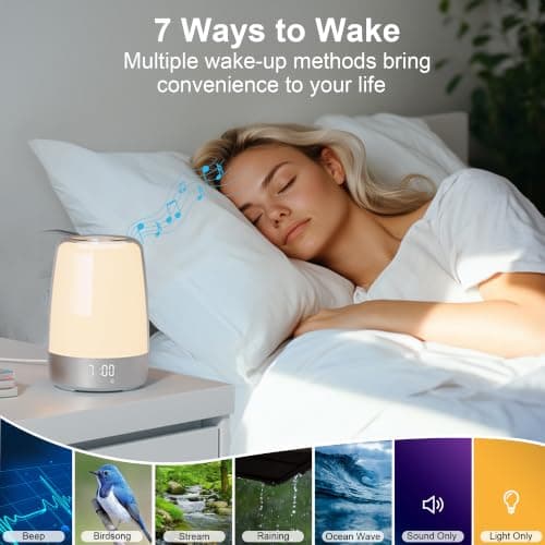 Vicsoon Sunrise Alarm Clock with Wake Up Light for Bedrooms Adults Kids view 3