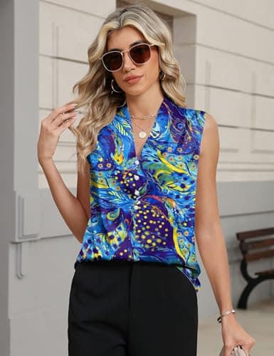 LOMON Silk Satin Tank Tops Womens V Neck Sleeveless Camisole 2026 Basic Shirts Casual Blouses view 4