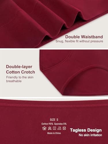 Vevmon Cotton Underwear for Women High Waisted Full Coverage Briefs Soft Ladies Panties 5 Pack view 5
