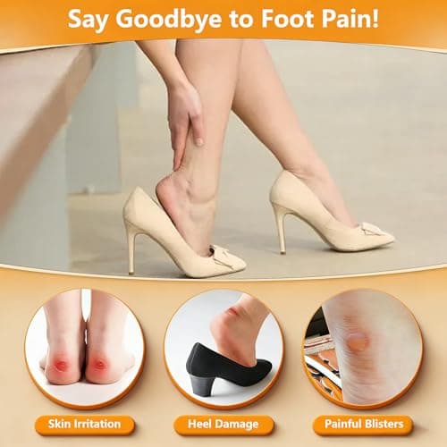 BvnzunTrs 6 Pairs Heel Cushion Pads for Shoes Suitable for Loose Shoes Heel Grips Liner Slippage Control Breathable for Men Women Anti-Slip Fillers Heel Protectors Blisters Friction Pain(Beige+Black) view 2