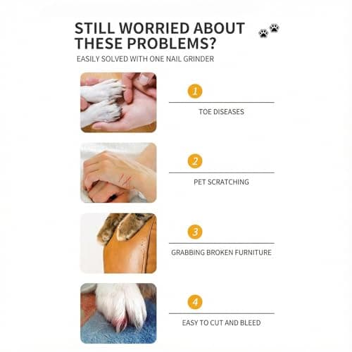 Silent Pet Nail Grinder Pro, 2025 New Dog and Cat Nail Trimmer with LED Light and 3 Speed Settings, Suitable for Thick and Long Nails(1+2*Replacement Head) view 3