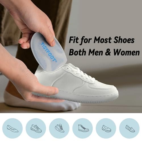 YISYFOOT Heel Cups for Heel Pain Relief, Gel Heel Pads for Shock-Absorbing, Shoes Inserts for Achilles Tendonitis, Bone Spurs, Women & Men Comfort (Blue, Small) view 5