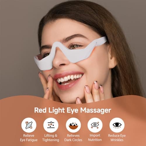 Red Light & Microcurrent Eye Massager – 3D Contour Under-Eye Device for Dark Circles, Puffiness, Fine Lines & Wrinkles – Rechargeable Anti-Aging Eye Therapy Glasses view 5