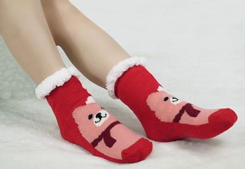 BenSorts Kids Slipper Socks Girls Boys Warm Fuzzy Fleece Christmas Socks Gift Stocking Stuffers view 2