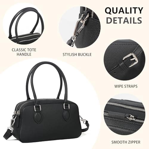 Genuine Leather Handbag for Women, Small Top Handle Satchel Crossbody Purse with Adjustable Strap, for Travel Daily Fashion view 5
