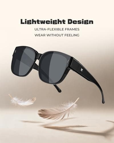 LOHO Polarized Sunglasses Over Glasses Women Men, 5.8 in Wide 2.28 in Height Oversized Sunglasses to Fit Over Glasses, UV400 view 5