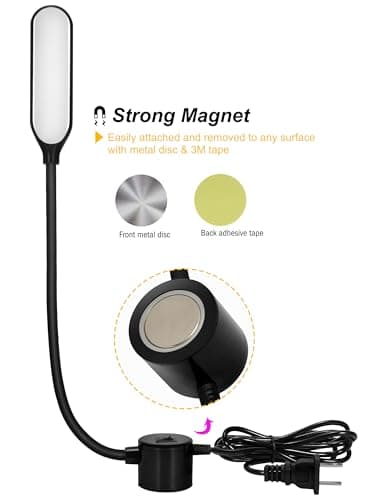 Amazing Power Sewing Machine Light LED Flexible Gooseneck Work Lamp with Magnetic Mount Base for Workbench Lathe Drill Press view 5
