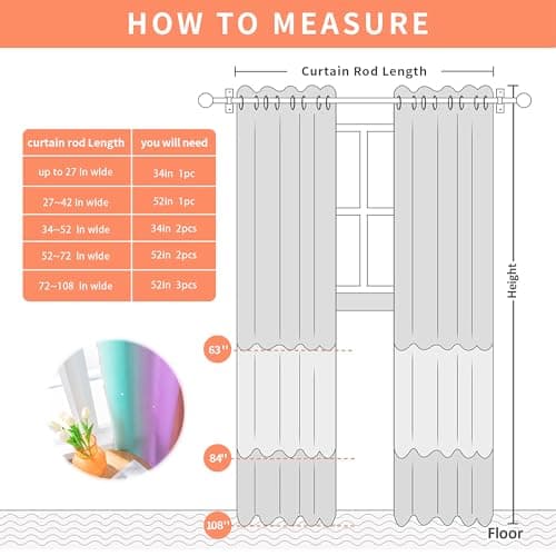 XiDi Curtains for Girls Bedroom Decor, Rainbow Blackout Curtains for Kids/Little Girl Room Decor, Unicorn Wall Decals,Pink Purple Green,63 x 34 inches,1 Panel view 2