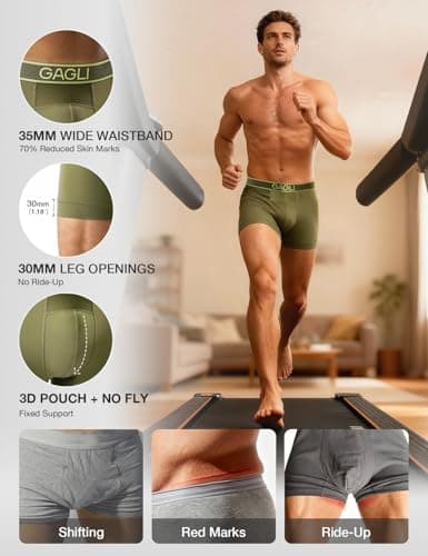 gagli Men's Underwear Breathable Boxer Briefs Athletic Moisture Wicking Comfortable Underwear ComfortFlexible Waistband view 3