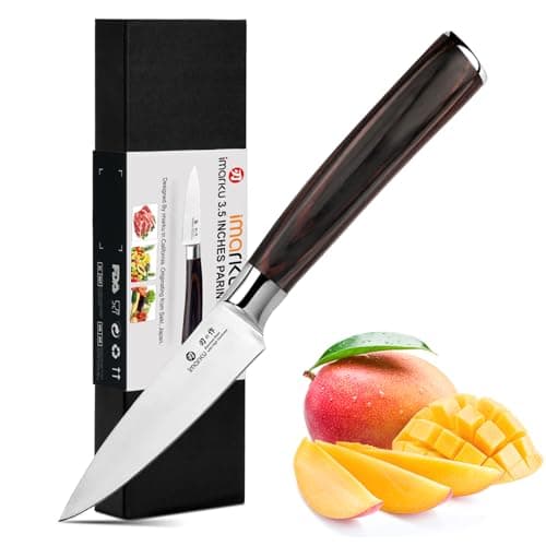 imarku Paring Knife - Paring Knives, 3.5 Inch Small Kitchen Knifes - Japanese High Carbon Stainless Steel Fruit Knife, Ergonomic Pakkawood Handle, Ultra Sharp Blade, Unique Gifts for Men and Women view 1