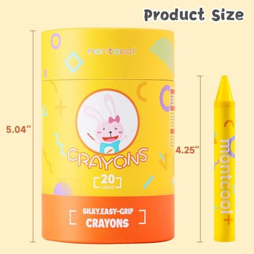 montcool 2 Pack Jumbo Crayons Set (40 Pieces, 20 Colors), Washable Non Toxic Easy to Hold Large Crayons view 2
