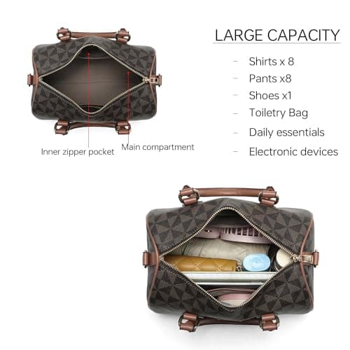 Goinsound Top Handle Bags for Women - Leather Boston Bags & Crossbody Handbag with Detachable Long Strap view 4