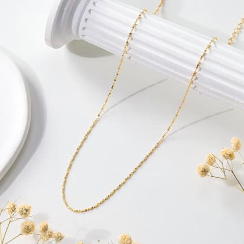 BAYLAY Gold Chain Necklace for Women - 18K Gold Plated Necklace Chain Dainty Gold Necklace for Women Gold Chain Gold Necklace Gold Jewelry Gifts Size 16/18/20/22/24/26 Inch view 3