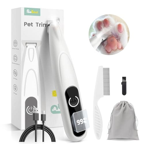 PAPMINI Dog Grooming Kit with LED Display, 35dB Ultra-Low Noise Dog Paw Trimmer, Cordless Hair Trimmer for Paws, Ears, Face, Rump with LED Light — image 1