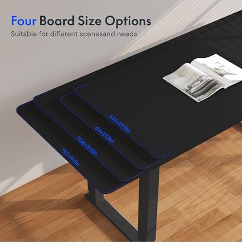 FLEXISPOT 4 Legs Standing Desk 55 x 28 Inch Electric Adjustable Height with Splice Board Home Office Sit Stand Up Desk, Black Top + Black Frame view 5