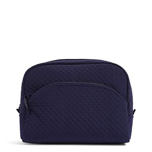 Vera Bradley Women's Microfiber Large Cosmetic Makeup Organizer Bag, Navy, One Size