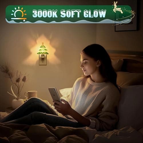 JandCase Christmas Tree Night Light, 2 Pack 3000K Night Lights view 6