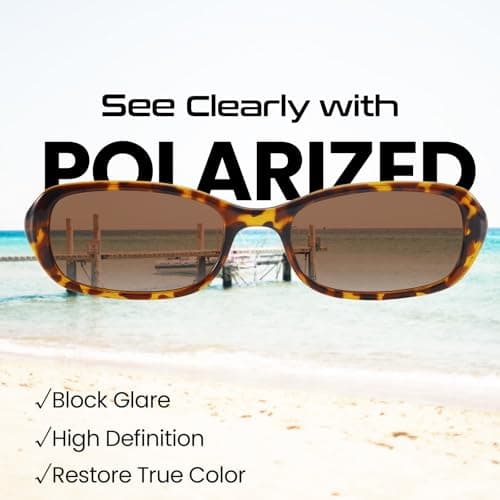 SODQW Rectangle Oval Sunglasses for Women Polarized 90s Vintage Small Sun Glasses Trendy Narrow Ladies Shades UV400 view 5