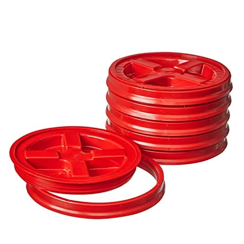 Gamma Seal Lids for 3.5, 5, 6 and 7 Gallon Buckets – Pack of 6 Red Gamma Lids – Food Grade BPA Free Reusable Lids, Made in USA view 5