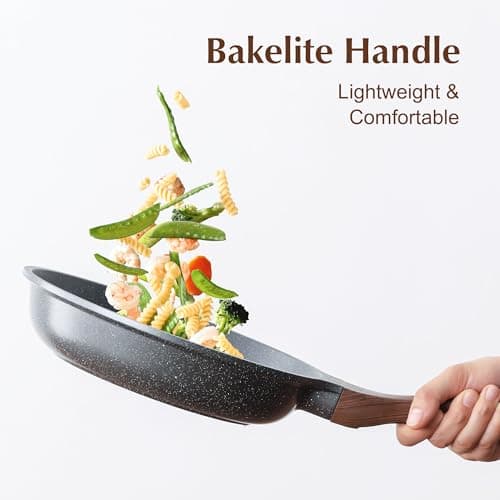SENSARTE 12.5 Inch Nonstick Frying Pan Skillet, Swiss Granite Coating Omelette Pan, Healthy Stone Cookware, PFOA Free view 5