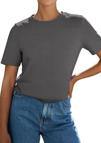 PRETTYGARDEN Womens Short Sleeve Tops Summer 2026 Casual Crewneck Cotton Basic Tee Shirts Fashion Clothing Spring Outfits view 6
