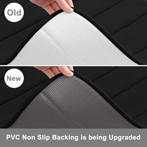 Buganda Memory Foam Bath Mat, 30" x 20", Ultra Soft and Non-Slip Bathroom Rugs, Water Absorbent and Machine Washable Bath Rug for Bathroom, Shower, and Tub, Black view 5