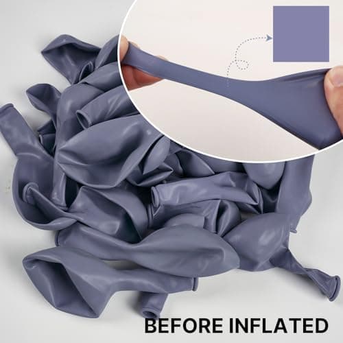 PartyWoo Dusty Blue Balloons 100pcs Different Sizes Pack of 18 12 10 5 Inch Boho Dusty Purple Muted Lavender Balloon Arch Kit for Baby Shower Anniversary Graduation Birthday Party Decorations Blue-F16 view 3