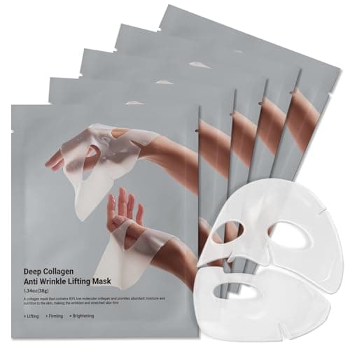 MUQIAN Rosemine Deep Collagen Anti-Wrinkle Lifting Overnight Mask Facial sheet masks with low molecular weight collagen for lifting, firming, and moisturizing 5 Packs — image 1