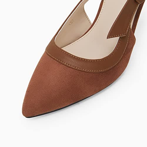 Coutgo Women's Pointed Toe High Heels Slingback Bowknot Formal Pumps Dress Shoes view 4