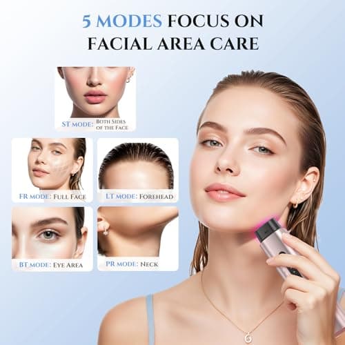 Oranmagic Microcurrent Facial Device - 5-in-1 Skin Tightening & Lifting Facial Machine - 5 Color Face Light Therapy Device - Professional Skin Care Tone Beauty Devices for Face, Neck, and Eye Area view 6