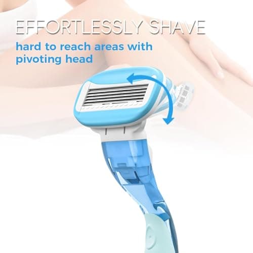 HEYAXA Razors for Women with 4 Razor Refills and 1 Non-Slip Handle, Womens Razors for Shaving with Organic Lubricating Strip, Disposable Razor with 5 Blades view 5