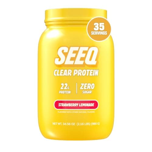 SEEQ Clear Protein Powder - Strawberry Lemonade - 35 Servings - 22g Clear Whey Protein Isolate - Zero Sugar - 0g Lactose - GLP1 Support - Muscle Post Workout Recovery — image 1