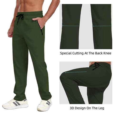 Hiking Pants for Men Quick Dry Water Resistant Sweatpants Elastic Waist UPF 50+ Cargo Causal Travel Work Lightweight Running view 6