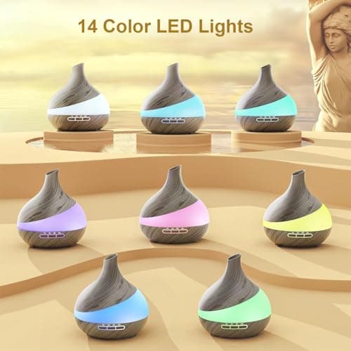 Essential Oil Diffuser for Women: 500ml with 14 Color LED view 2
