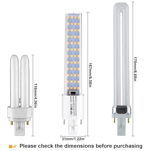 Amazing power GX23 LED Bulb 3 Color Temperature 3000K/4200K/6000K, 6W GX23-2 2 Pin LED, Replacement for 13-18W CFL, Home Office Commercial Lighting (2 Pack) view 5