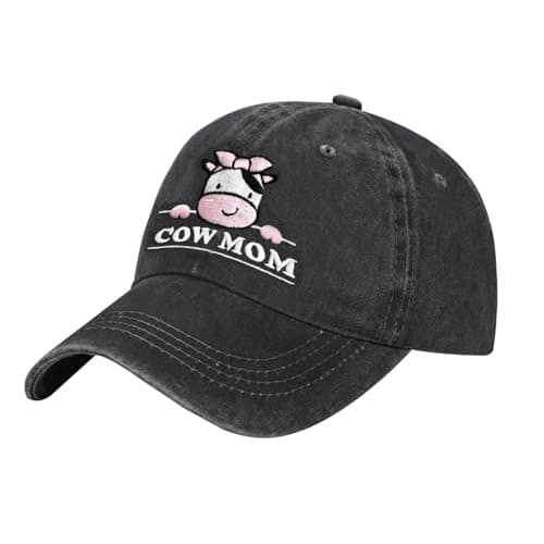 ZVUZVO Chicken Mom Hat, Chicken Cow Farms Gifts, Cow Mom/Dad Baseball Hat Adjustable Embroidered Farmer Baseball Cap view 4