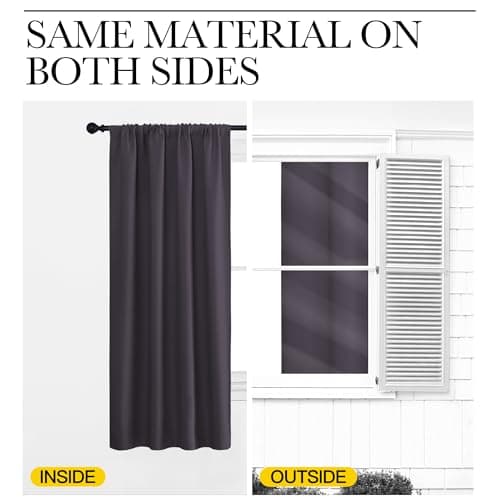 NICETOWN RV Blackout Curtains for Camper Windows, Greyish Purple, 34" x 30", Set of 2, Kitchen Short Blackout Curtains & Drapes, Thermal Insulated Rod Pocket Window Treatment Draperies for Nursery view 5