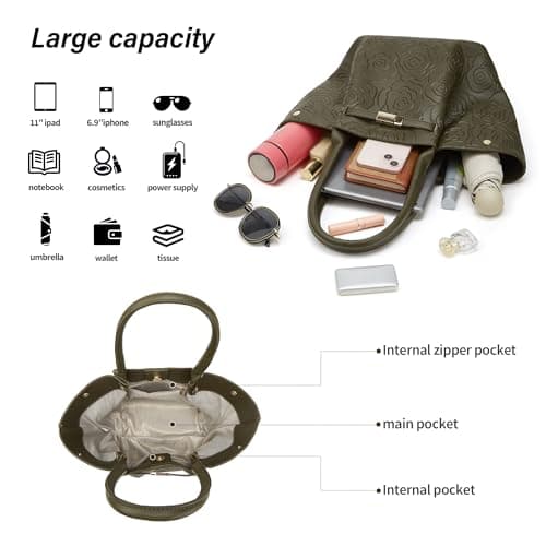 Women Fashion Handbags Wallet Tote Bag Shoulder Bag Top Handle Satchel Purse Set 4pcs view 4