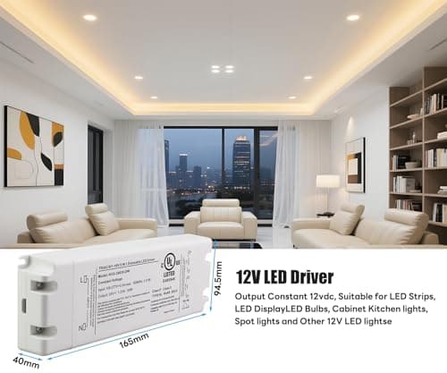12V 30W Dimmable LED Driver, Power Supply for ELV, TRIAC Dimmer, AC to DC Transformer for LED Lighting, UL Listed, Class 2 view 2