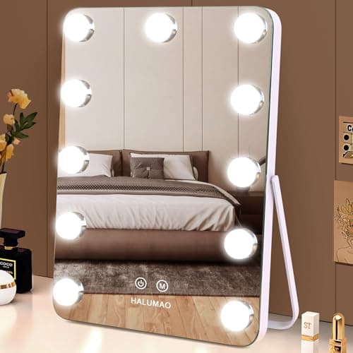 halumao 14.6" Vanity/Makeup Mirror with Lights, Hollywood Mirror with 11 Dimmable LED Bulbs,3 Color Modes,Touch Control — image 1