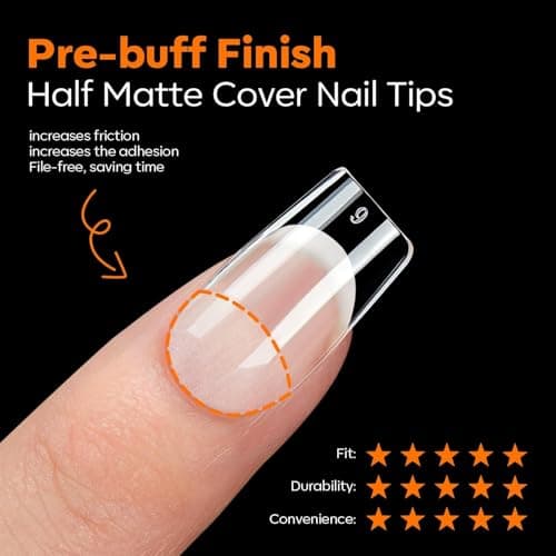 modelones Short Square Nail Tips, Pre-shaped Soft Gel Tips Fake Nails False Acrylic Clear Full Cover Press on Extension Gel Kit Manicure DIY at Home 216PCS 12Sizes view 5