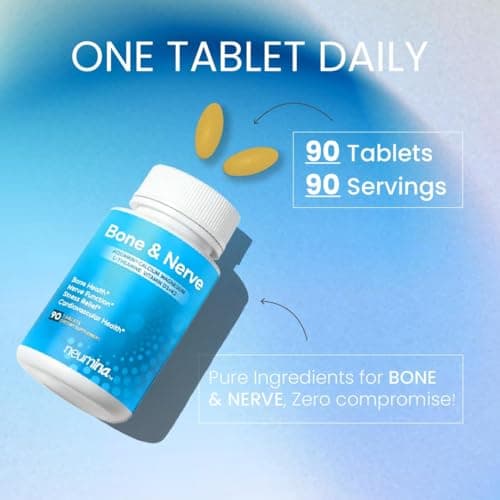 NEUMINA Bone & Nerve Complex, Bone Health, Nerve Function, Stress Relief, Cardiovascular Health, Vegan, Non-GMO, Made in USA, 90 Servings view 6