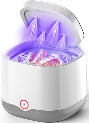 Ultrasonic Retainer Cleaner with UV-C, 45kHz Rechargeable Dental Cleaning Machine 4000mAh, 200ML for Denture, Mouth Guard, Night Guard, Aligner, 3 Modes & 6 Cleaning Tablets