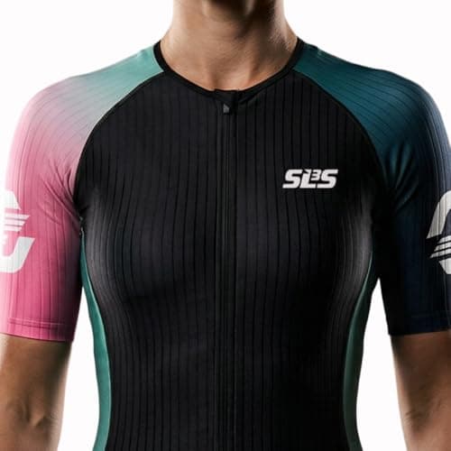 SLS3 Triathlon Suits Women - Elite Aero Sleeved Trisuit for Swim Bike Run | Quick-Dry Breathable Tri Suit Women with Italian Chamois Pad, Aero Short Sleeves, Pockets & Compression for All Distances view 5