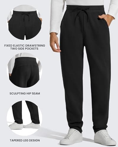 G4Free Flurrylux Men Fleece Lined Sweatpants with Pockets Drawstring Casual view 6